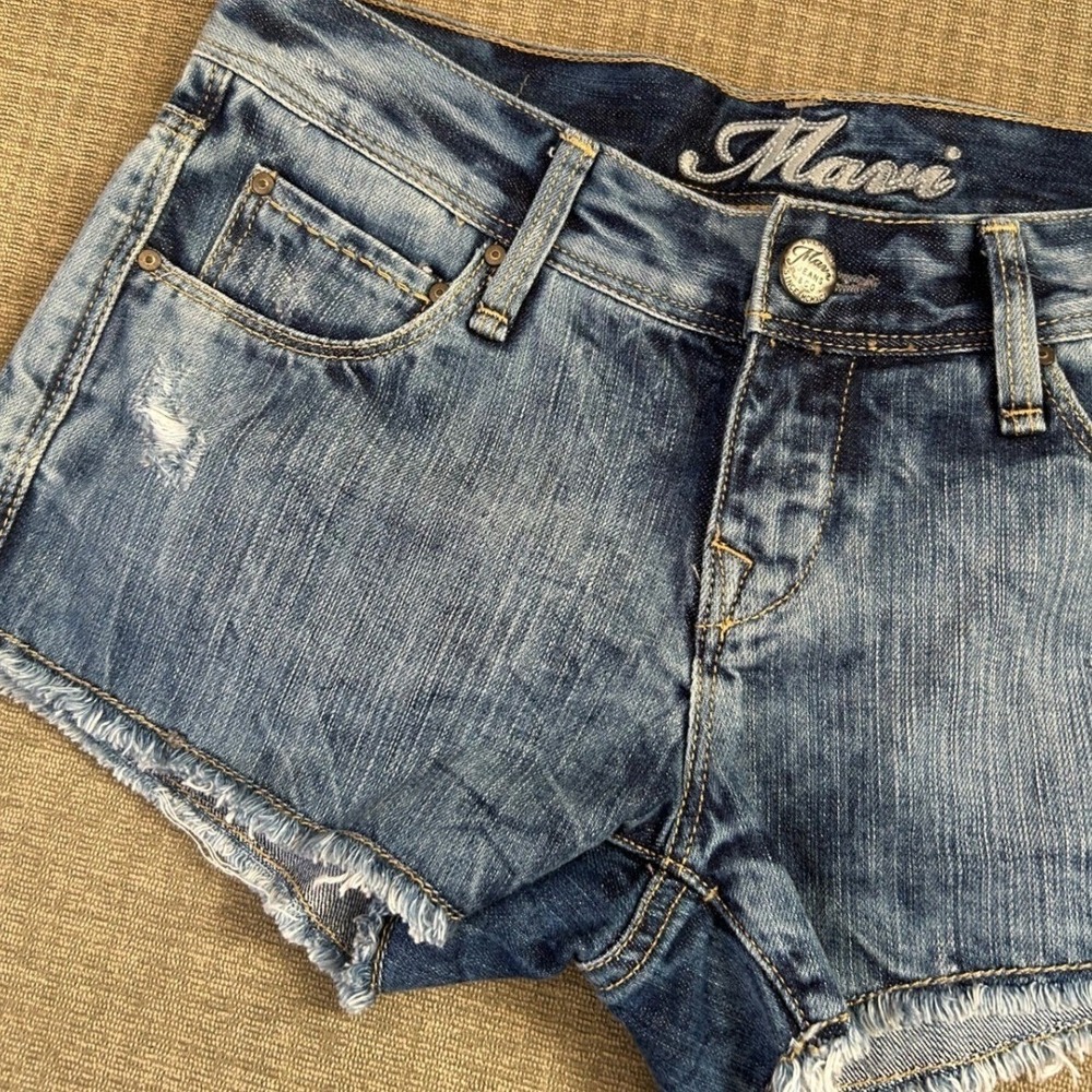 Mavi Distressed Frayed Denim Shorts Women Size 25 Blue Jeans Cutoffs Cute Summer